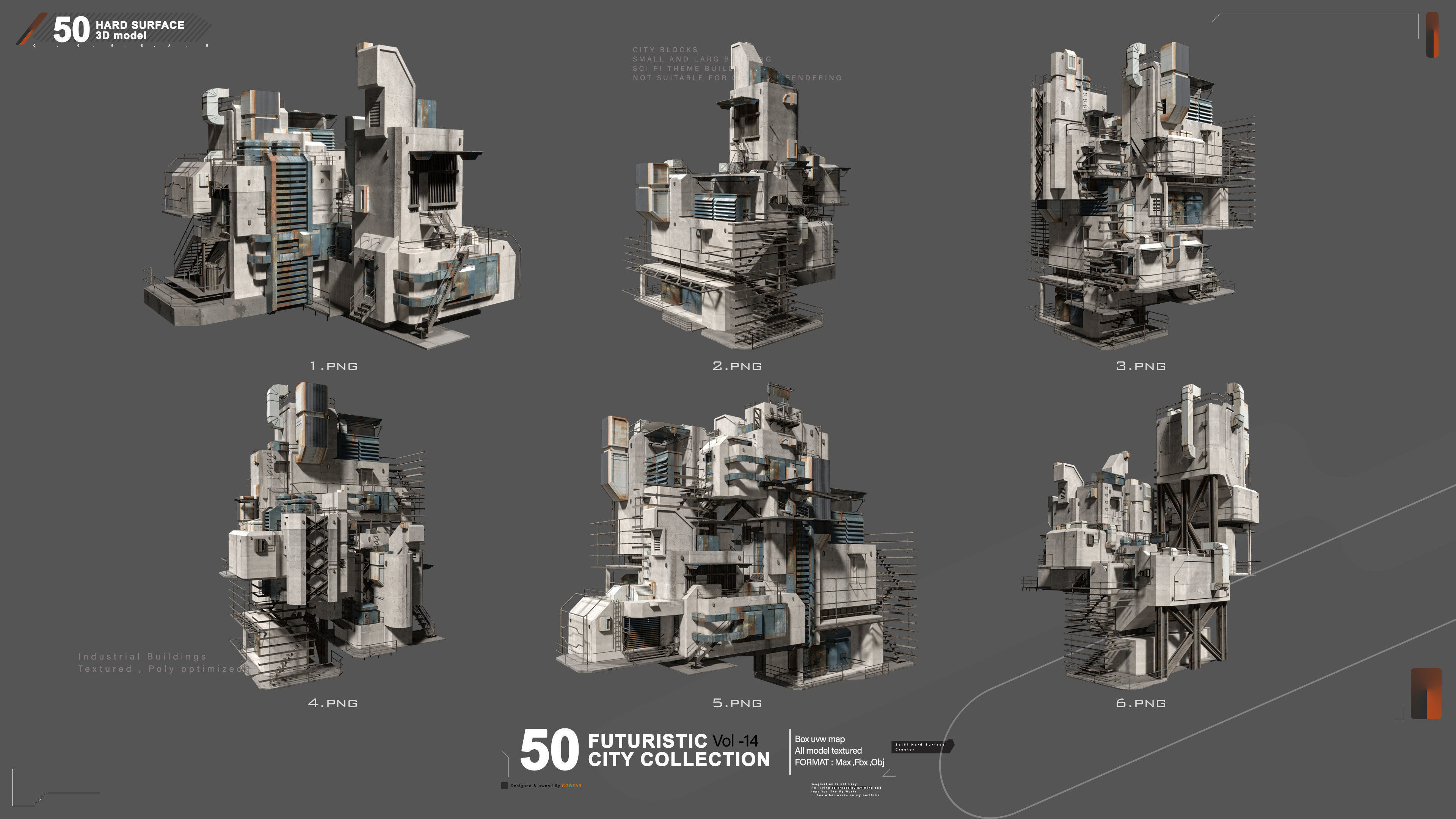 50 FUTURSITIC INDUSTRIAL BUILDING VOL 14 Bonus 3D model_1