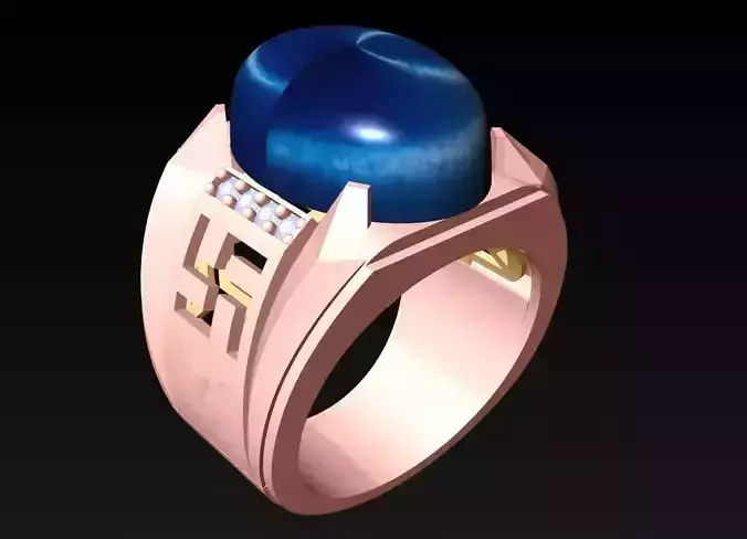 Oval stone ring - Mens Rings - N6957