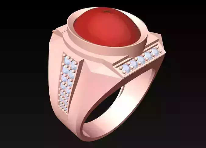 Oval stone ring - Mens Rings - N3840