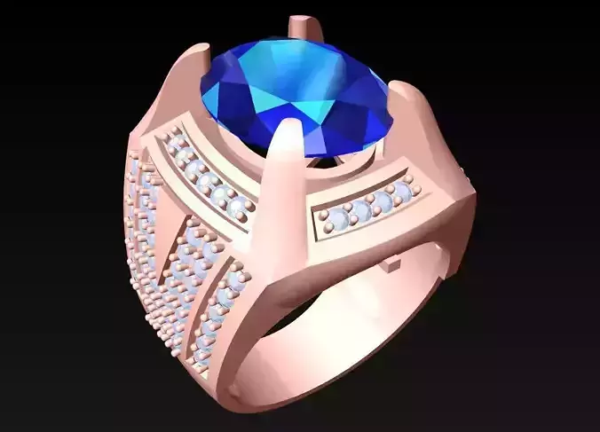 Oval stone ring - Mens Rings - N5279