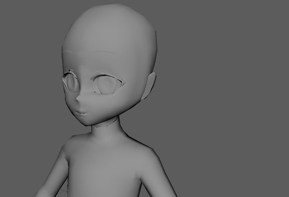 Anime style Loli Shota Character Base Low-poly 3D model_2