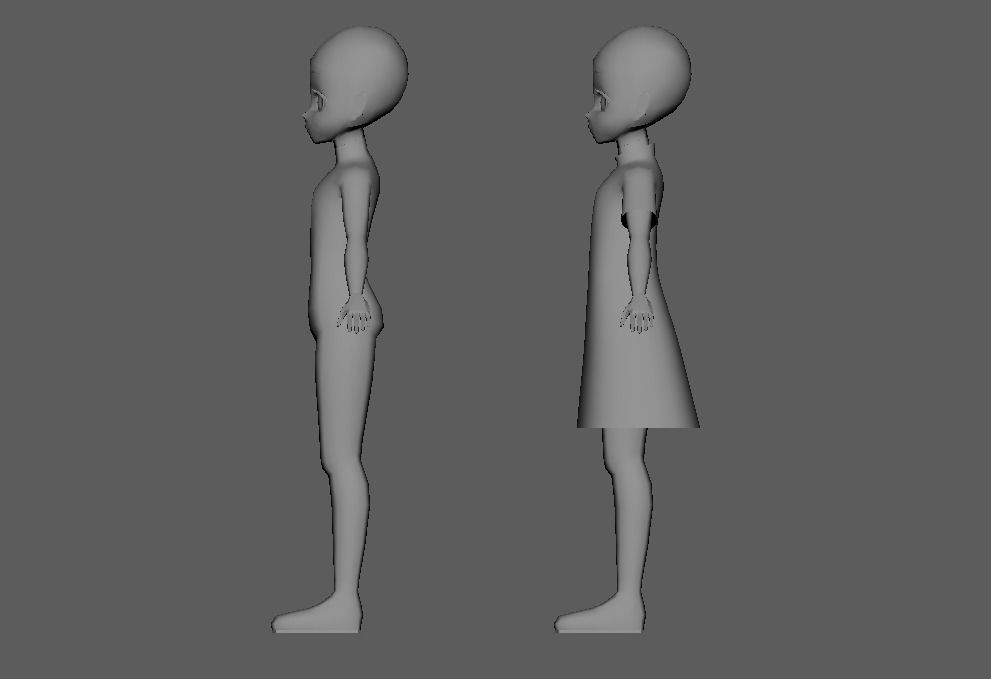 Anime style Loli Shota Character Base Low-poly 3D model_4