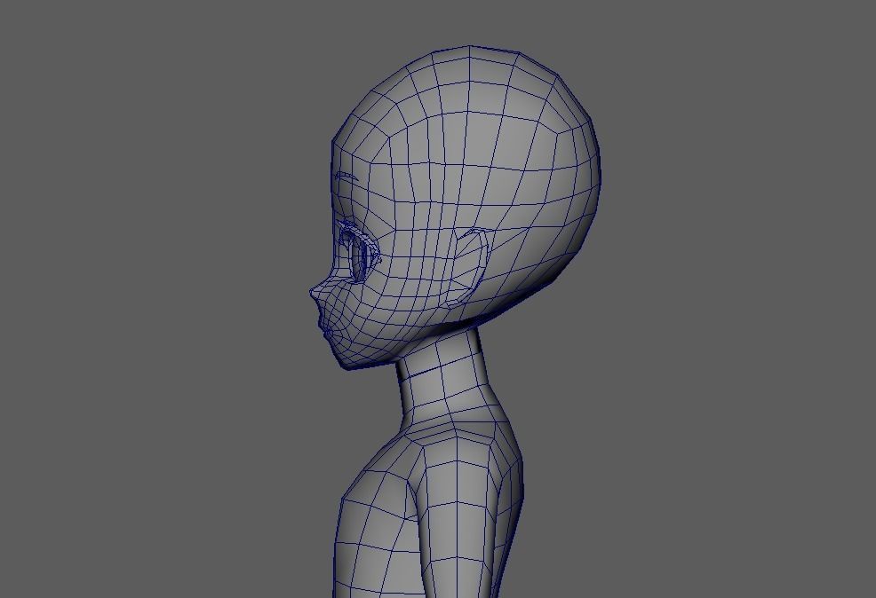 Anime style Loli Shota Character Base Low-poly 3D model_5