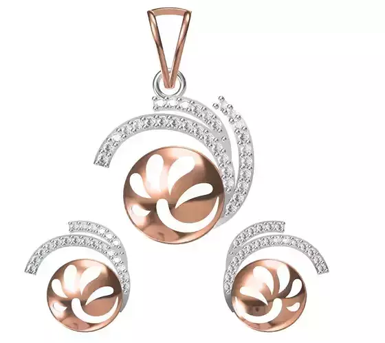 Women Pendant Earrings Set STL JCD Details