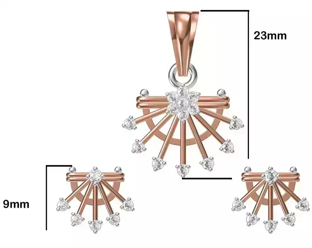 Women Pendant Earrings Set STL JCD Details