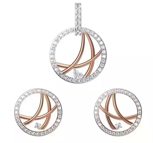 Women Pendant Earrings Set STL JCD Details