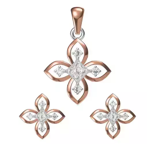 Women Pendant Earrings Set STL JCD Details