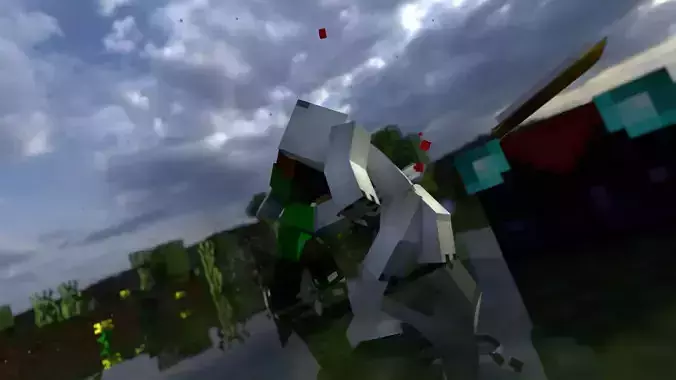 Minecraft Fight Intro Enderpearl Combo  Low-poly 3D model