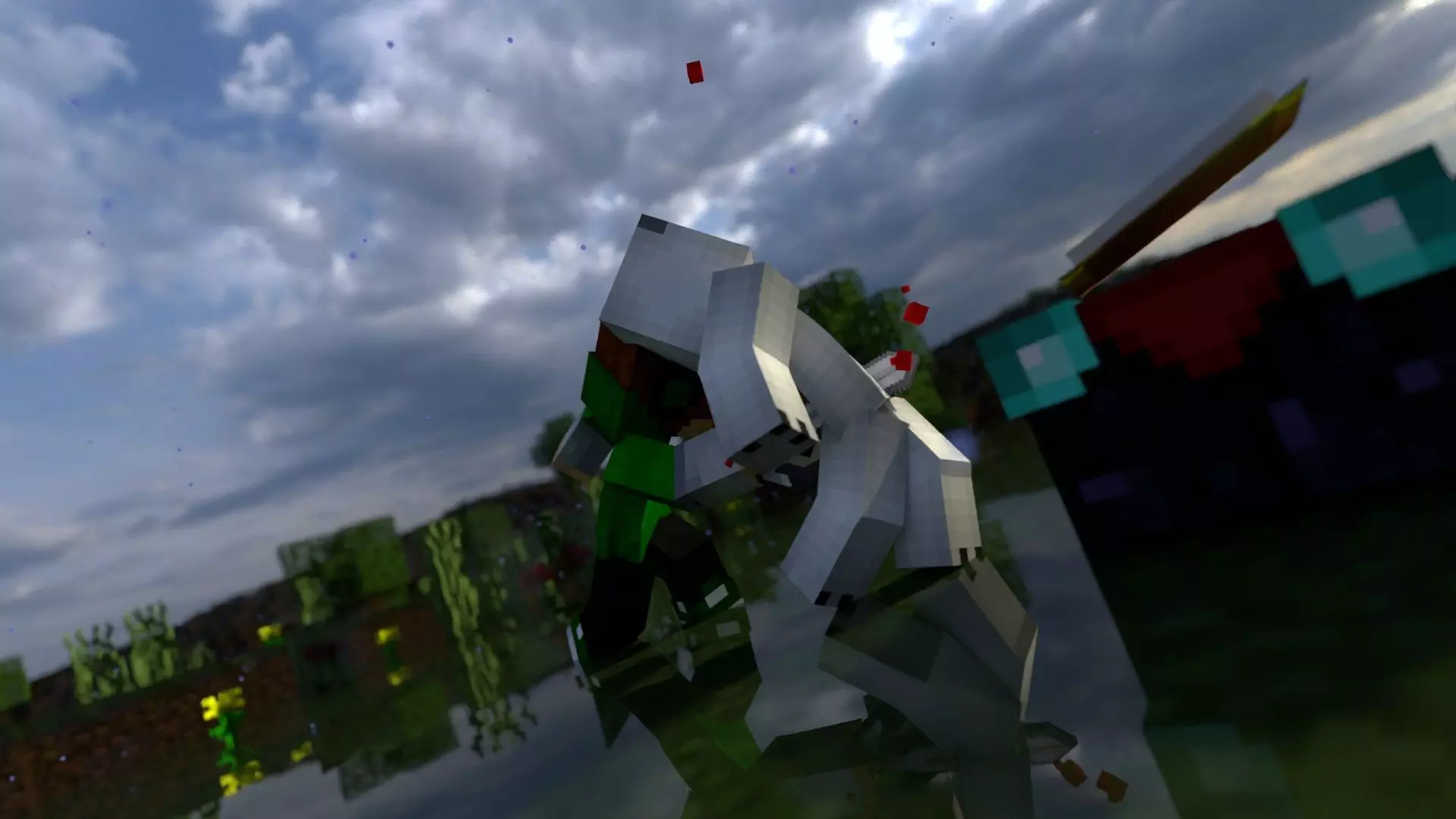 Minecraft Fight Intro Enderpearl Combo  Low-poly 3D model_0