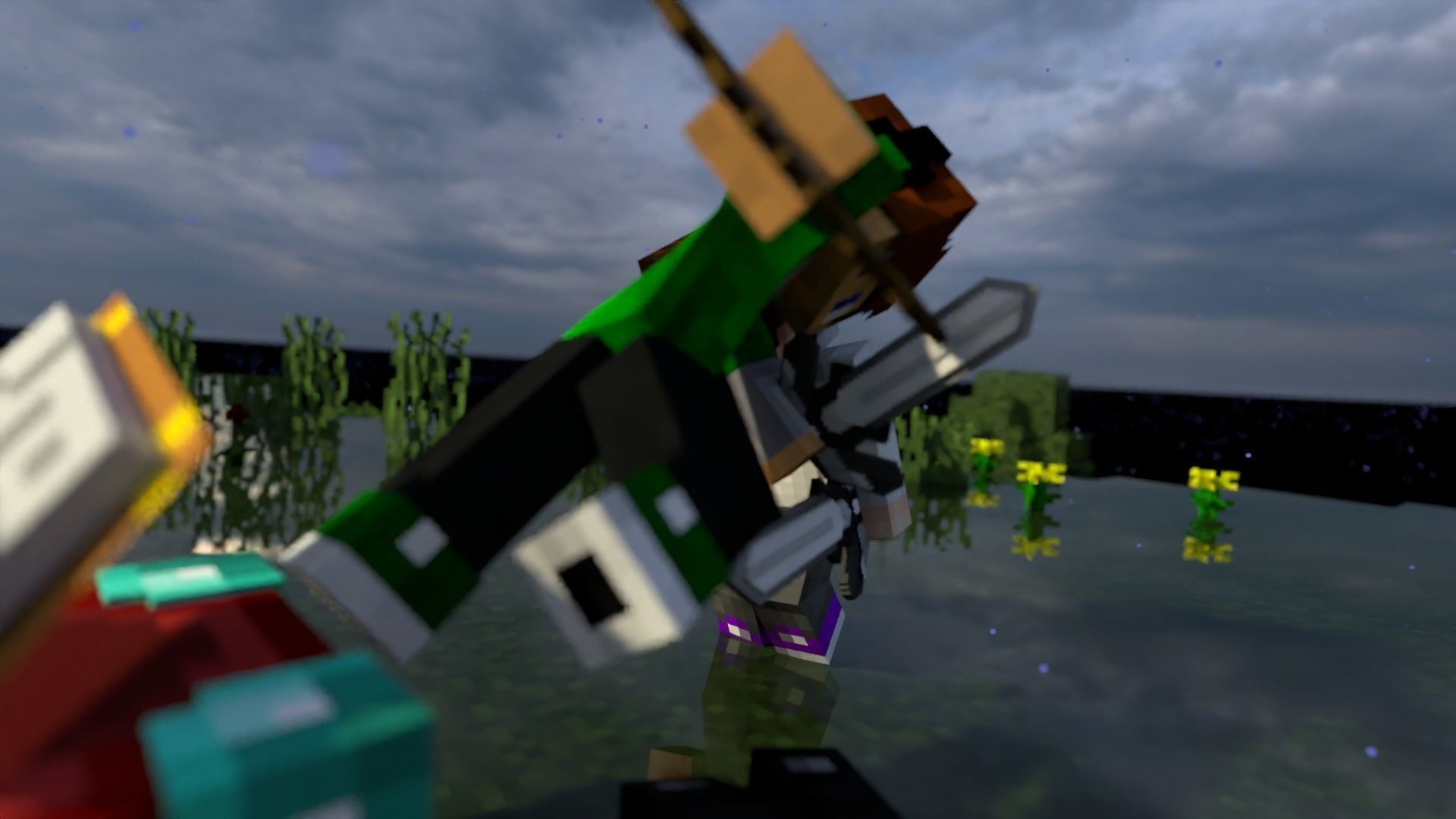 Minecraft Fight Intro Enderpearl Combo  Low-poly 3D model_2