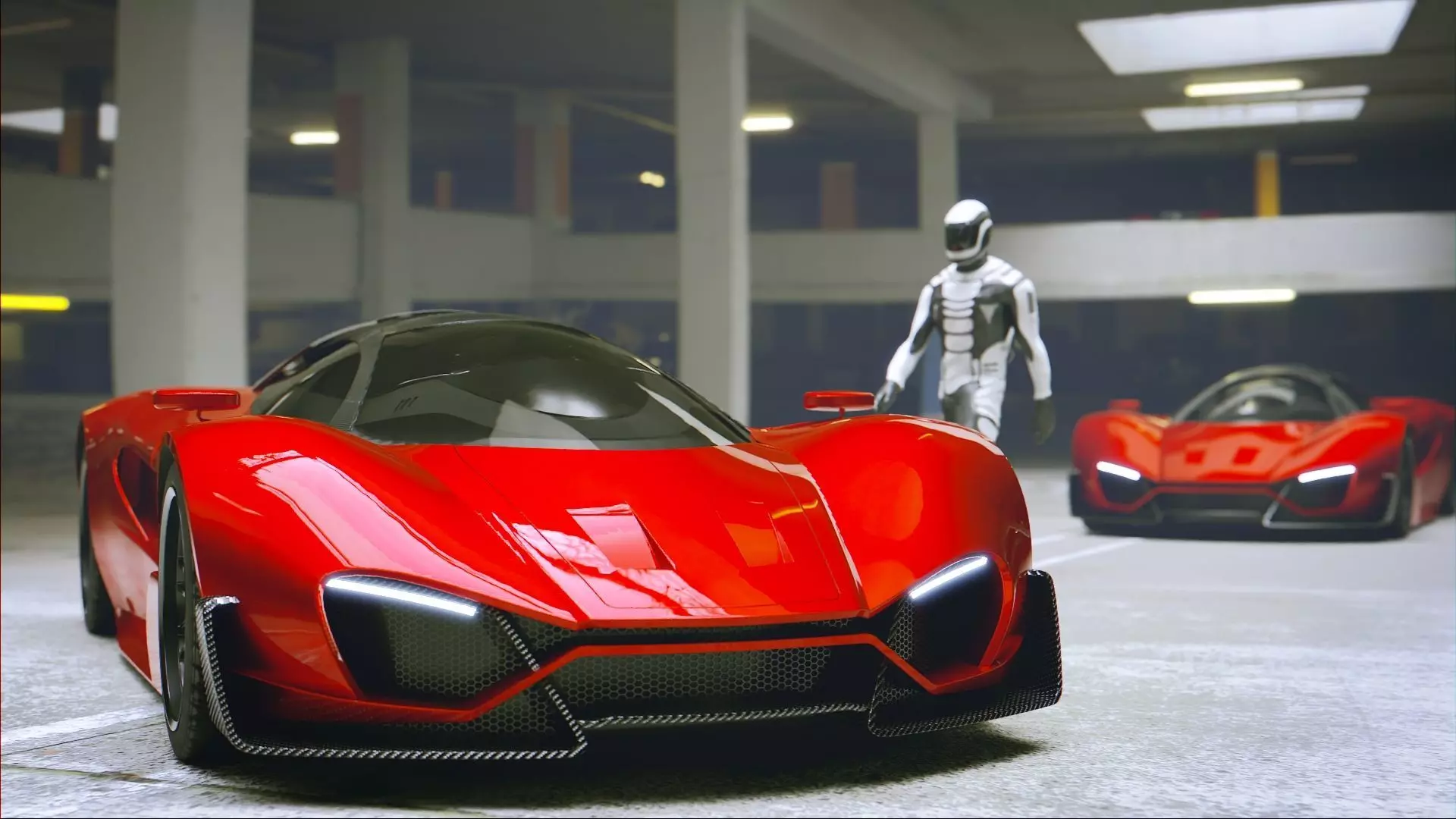 Car Studio Garage Low-poly 3D model