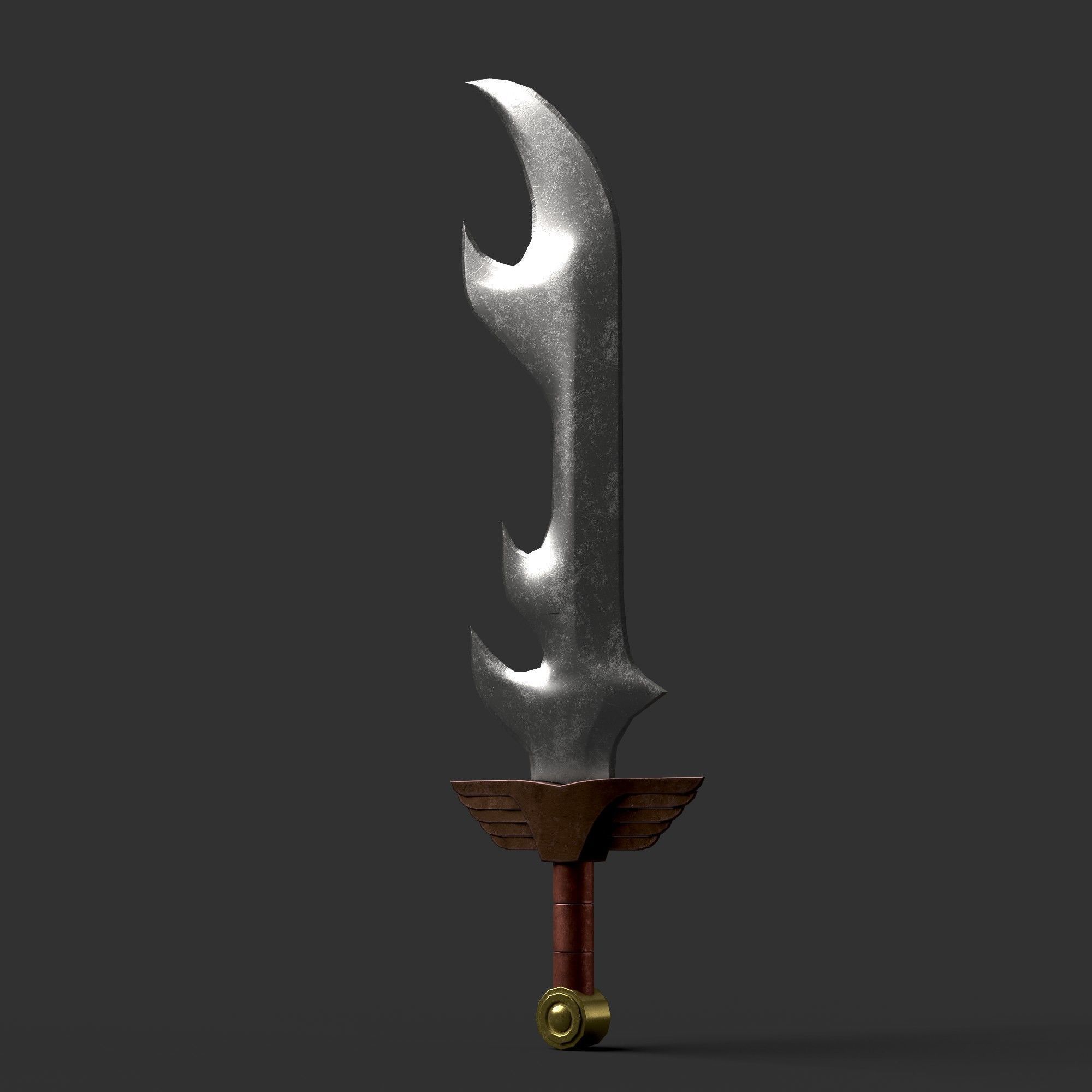 Diablo Inspired Executioners Blade - One Handed Low-poly 3D model_4