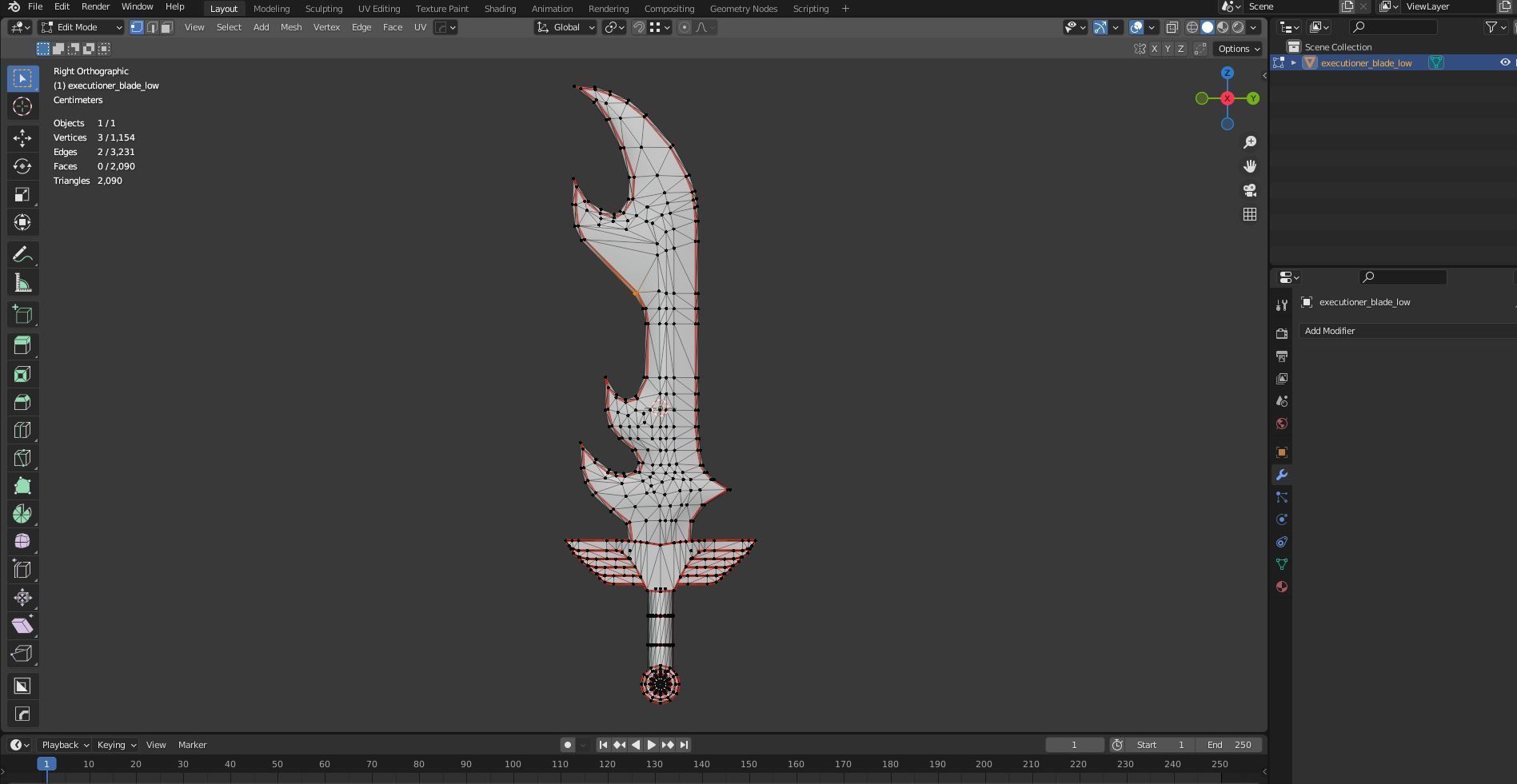 Diablo Inspired Executioners Blade - One Handed Low-poly 3D model_10