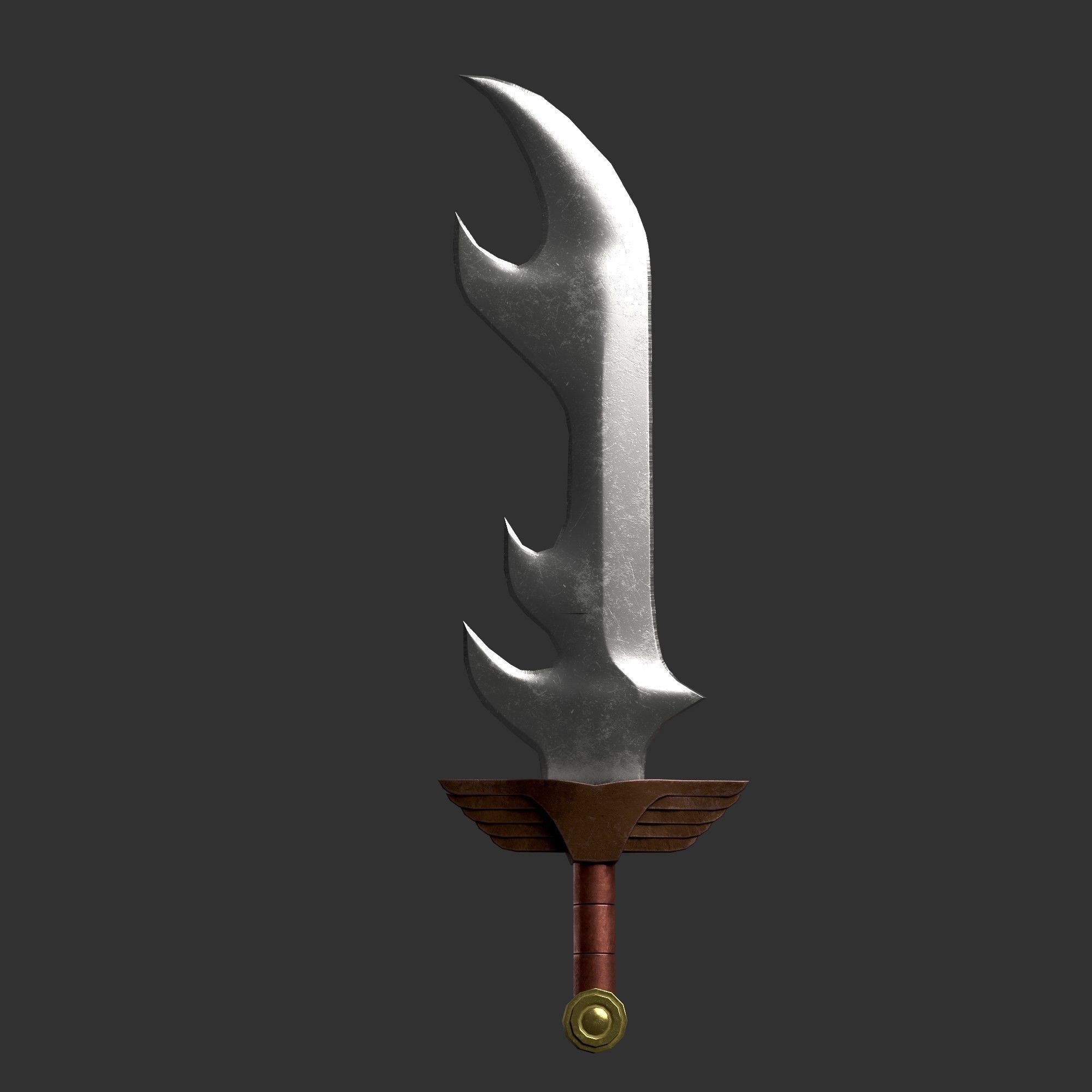 Diablo Inspired Executioners Blade - One Handed Low-poly 3D model_3