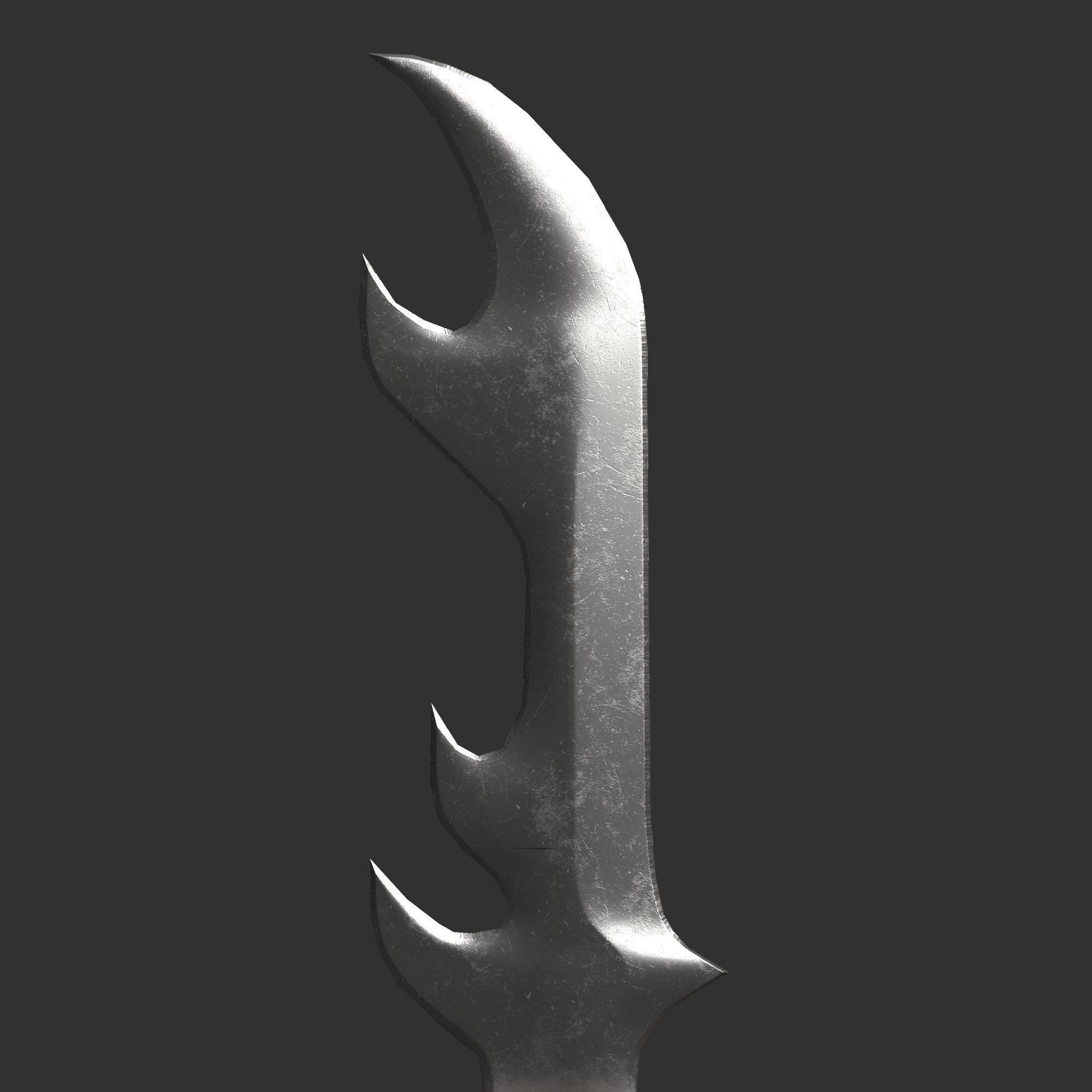Diablo Inspired Executioners Blade - One Handed Low-poly 3D model_7
