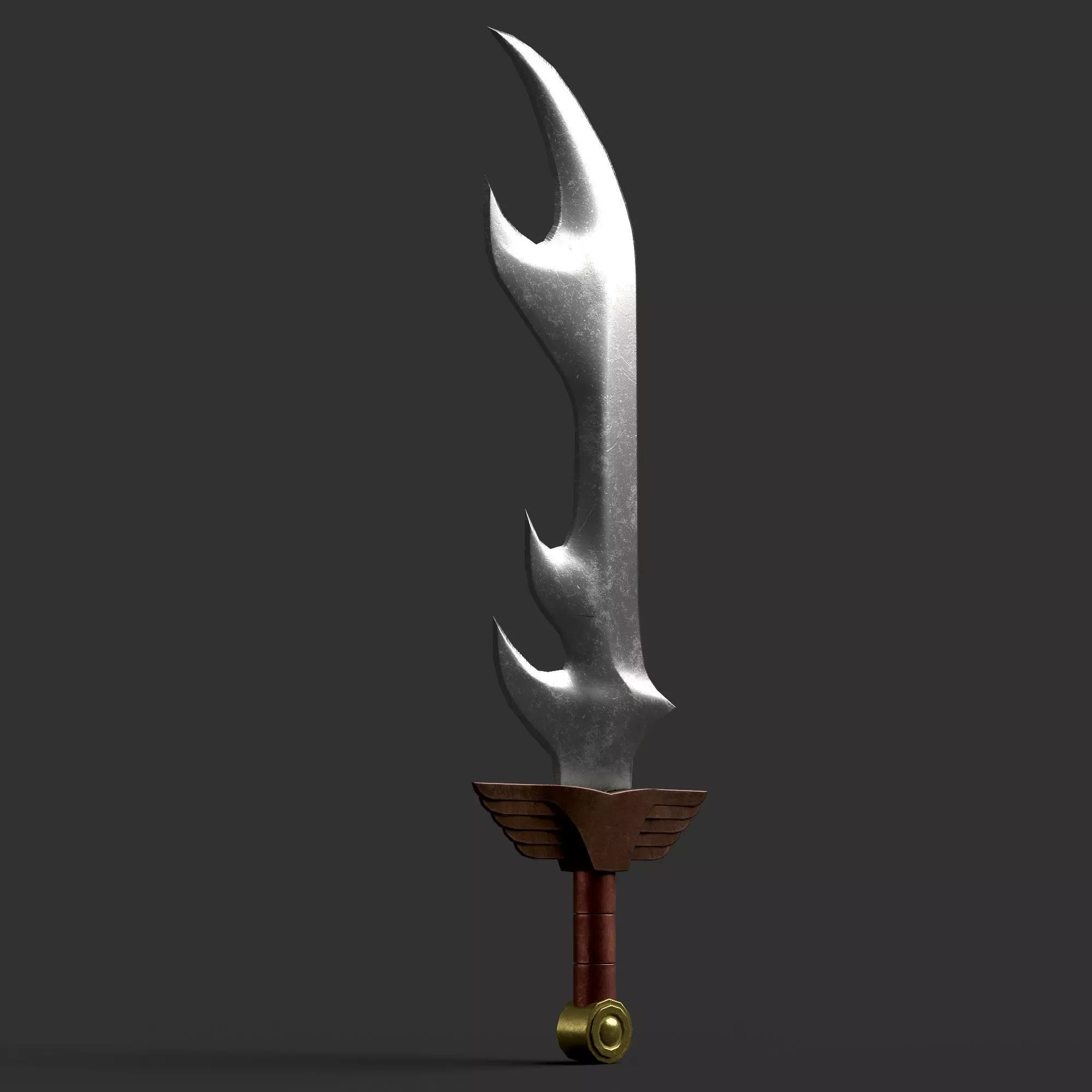 Diablo Inspired Executioners Blade - One Handed Low-poly 3D model_0