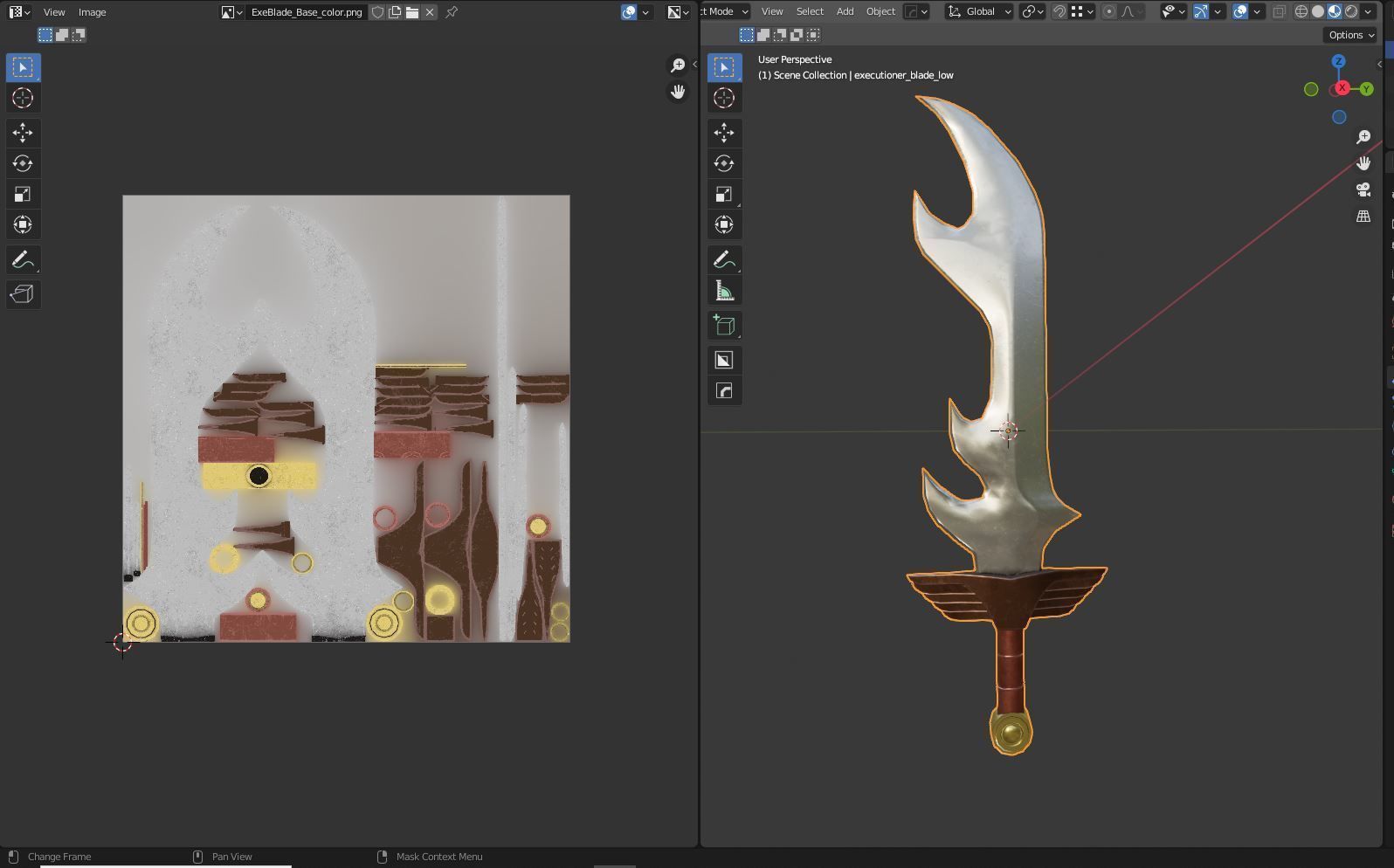 Diablo Inspired Executioners Blade - One Handed Low-poly 3D model_8