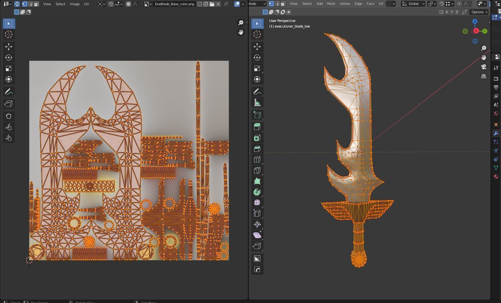 Diablo Inspired Executioners Blade - One Handed Low-poly 3D model_9