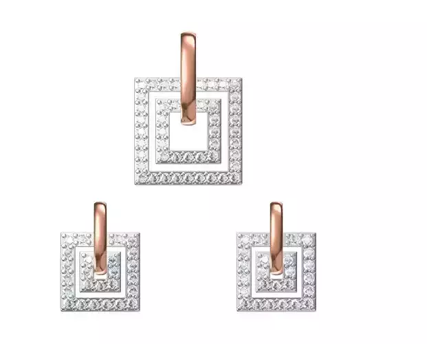 Women Pendant Earrings Set STL JCD Details