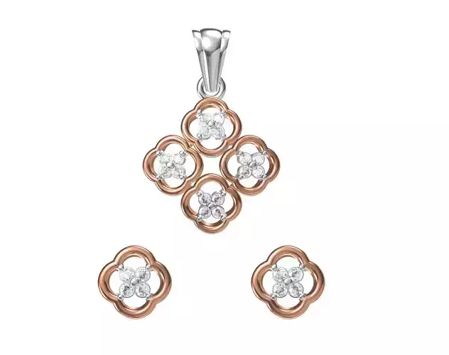Women Pendant Earrings Set STL JCD Details
