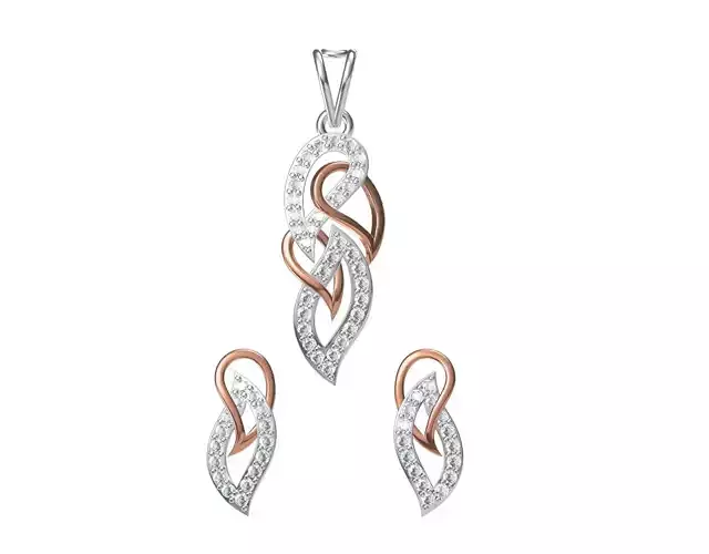 Women Pendant Earrings Set STL JCD Details
