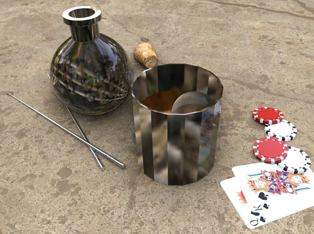 Poker game 3D model_2