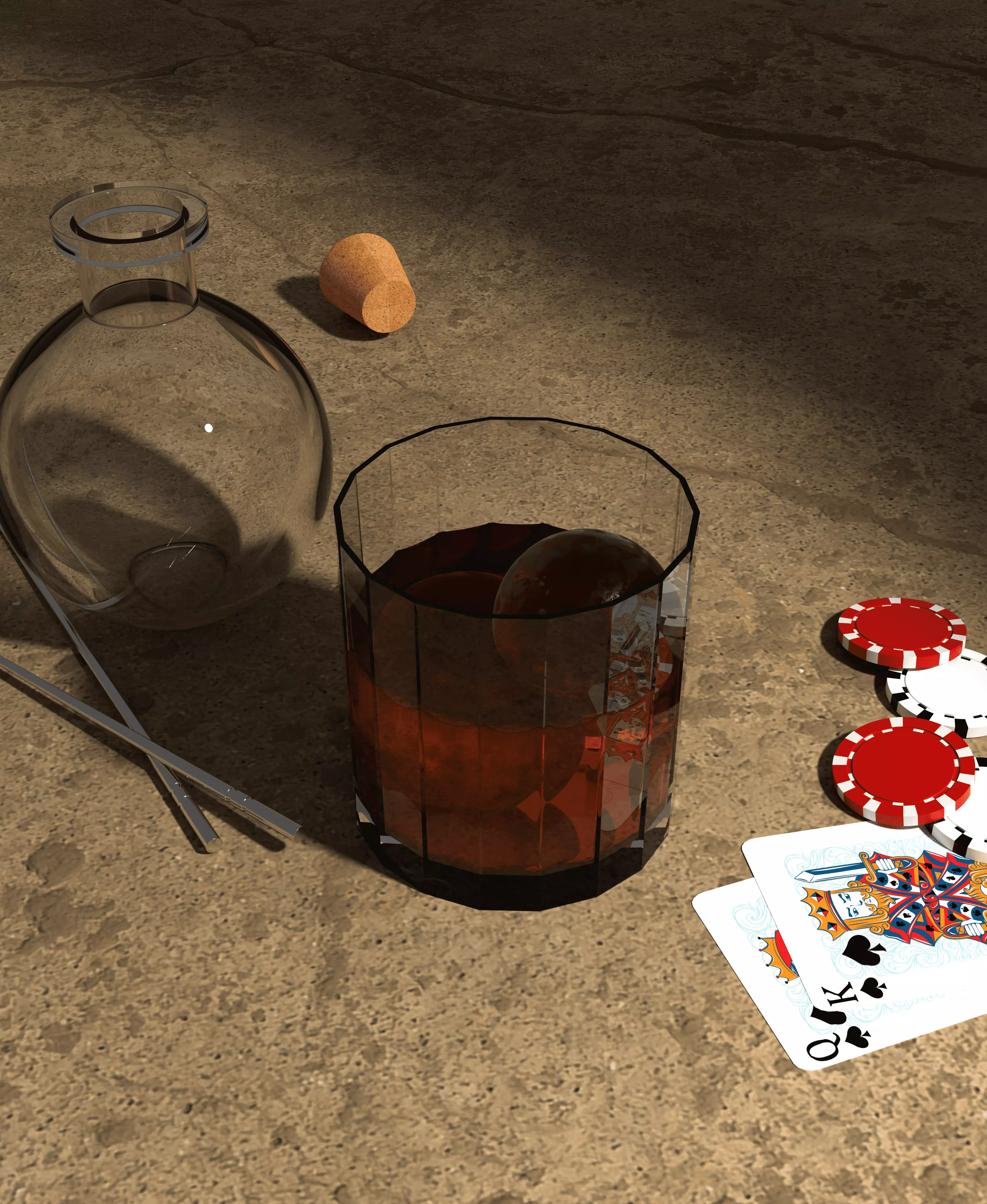 Poker game 3D model_0