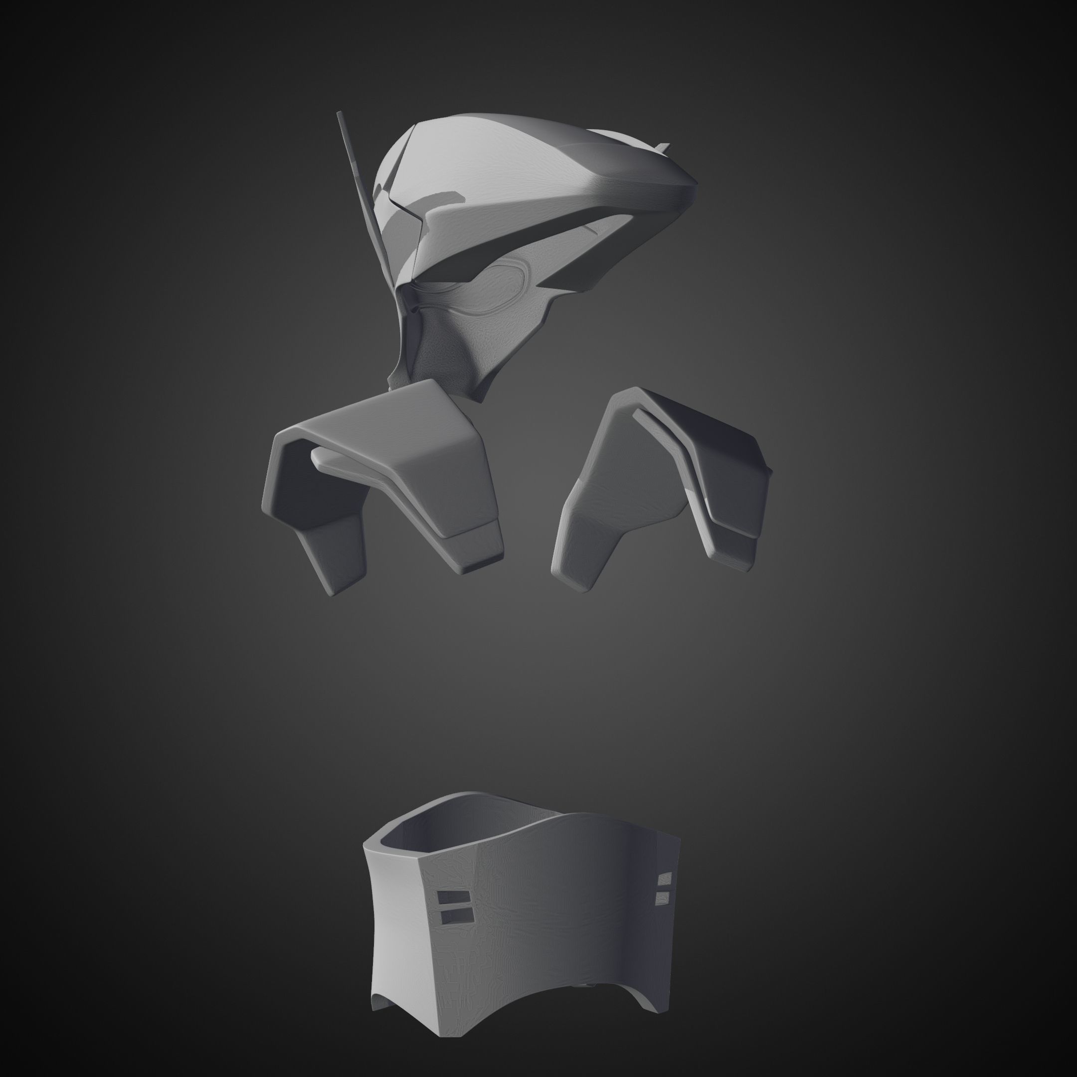 Star Wars Visions Am Armor and Helmet for Cosplay 3D print model 3D Model Collection_14