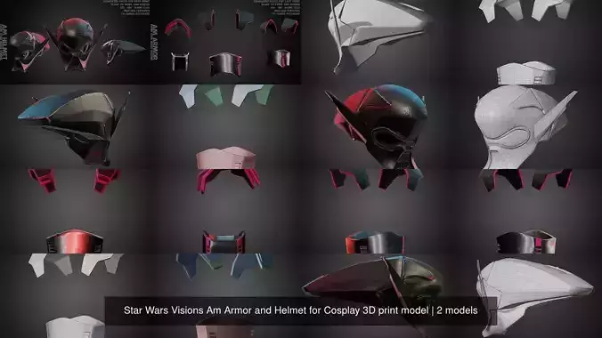 Star Wars Visions Am Armor and Helmet for Cosplay 3D print model