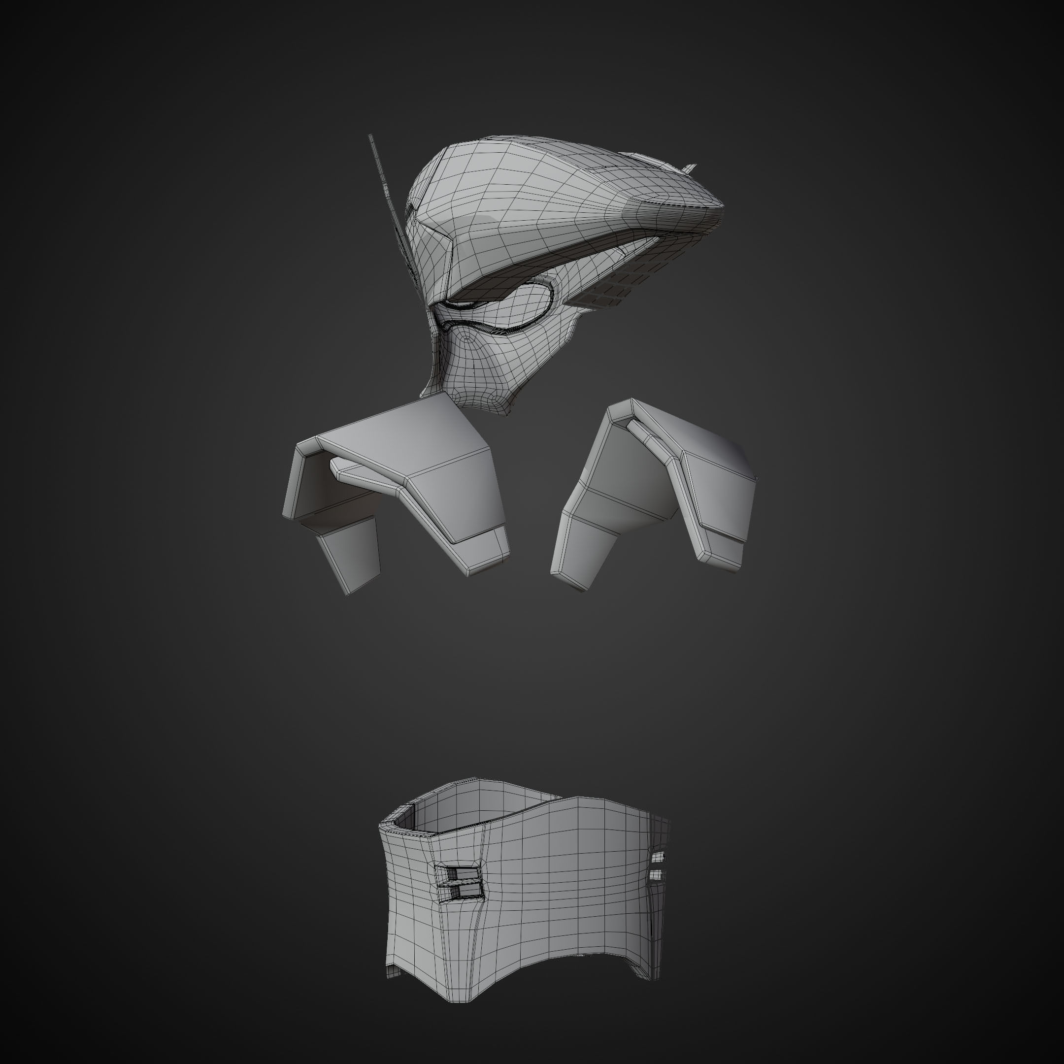 Star Wars Visions Am Armor and Helmet for Cosplay 3D print model 3D Model Collection_16