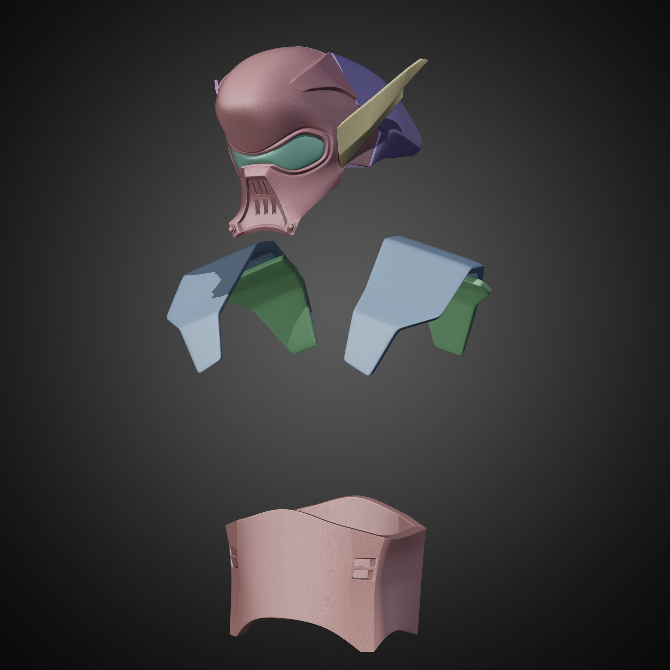 Star Wars Visions Am Armor and Helmet for Cosplay 3D print model 3D Model Collection_17