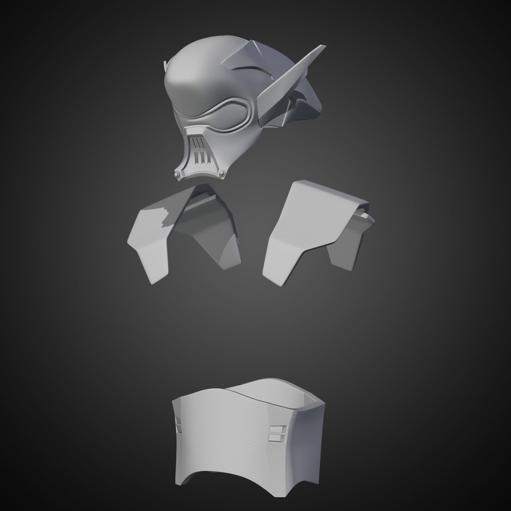 Star Wars Visions Am Armor and Helmet for Cosplay 3D print model 3D Model Collection_13