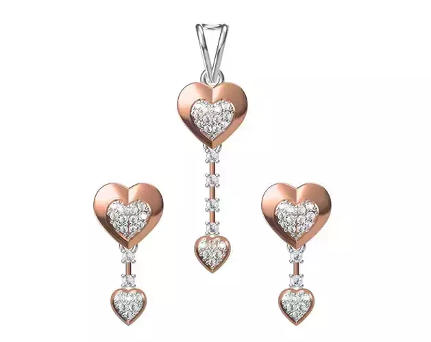 Women Pendant Earrings Set STL JCD Details