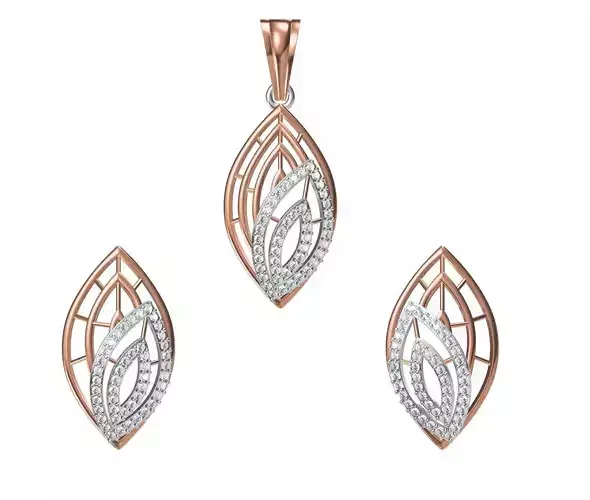 Women Pendant Earrings Set STL JCD Details