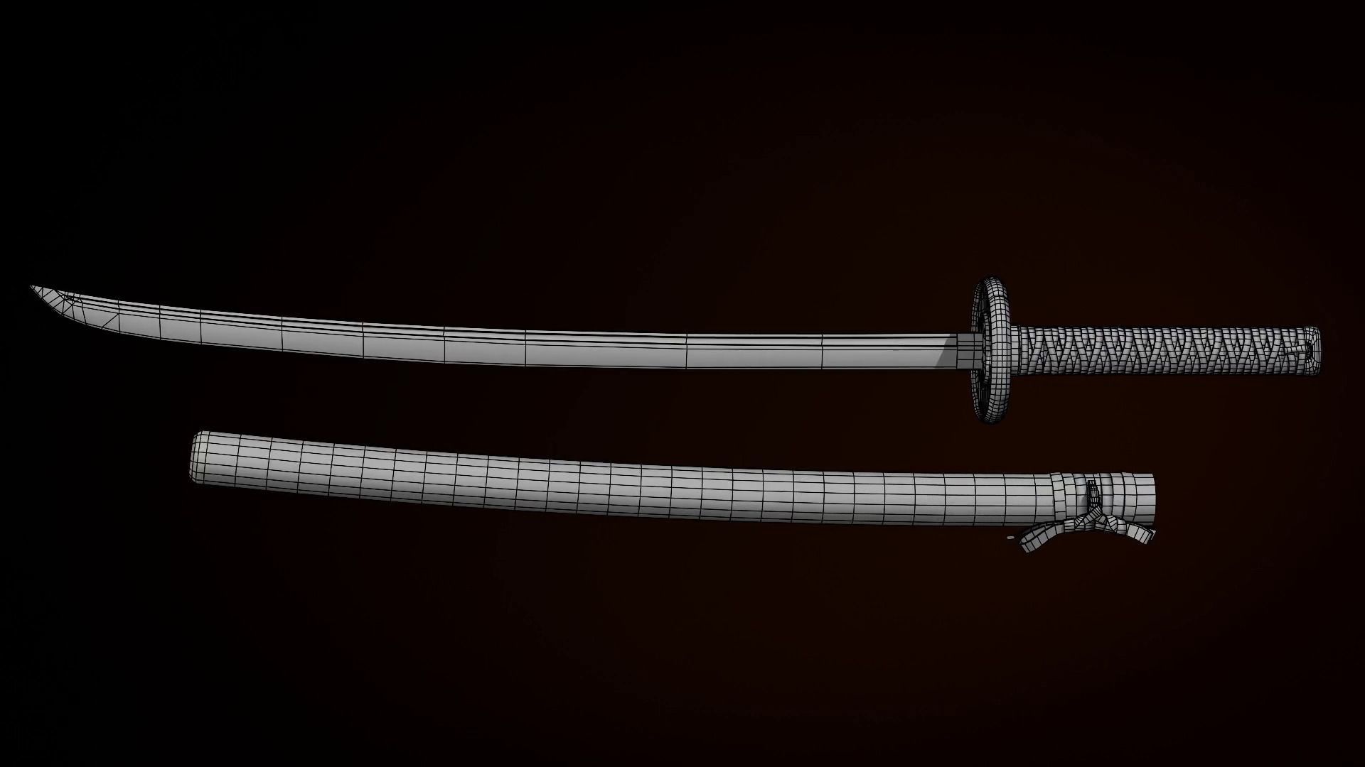 Katana Real Time Game ready  Low-poly 3D model_5