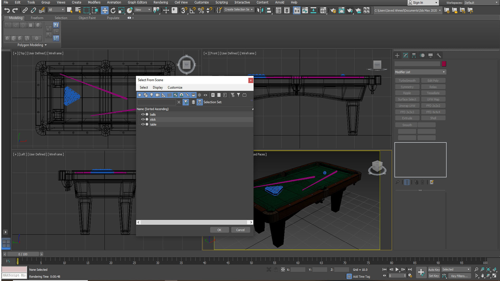 Billiards Table Set 3D model_14