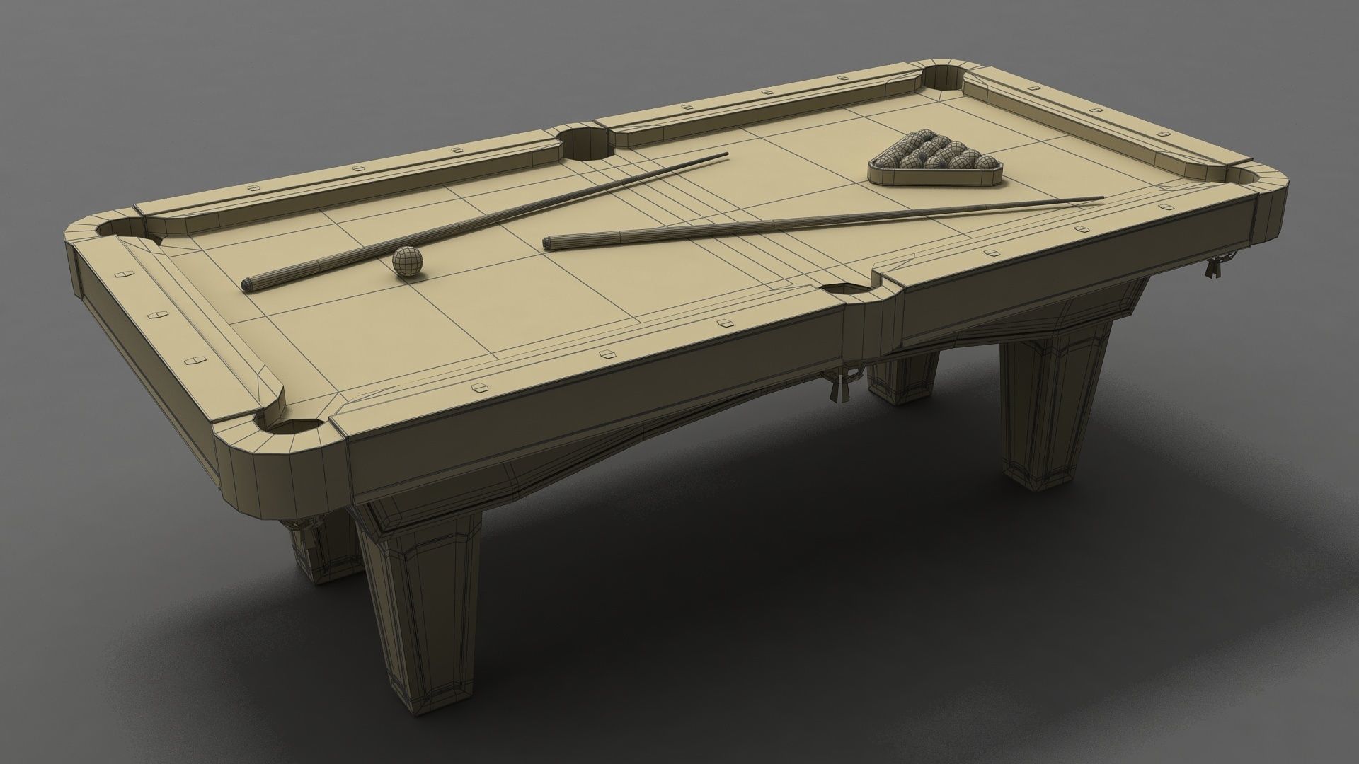 Billiards Table Set 3D model_7