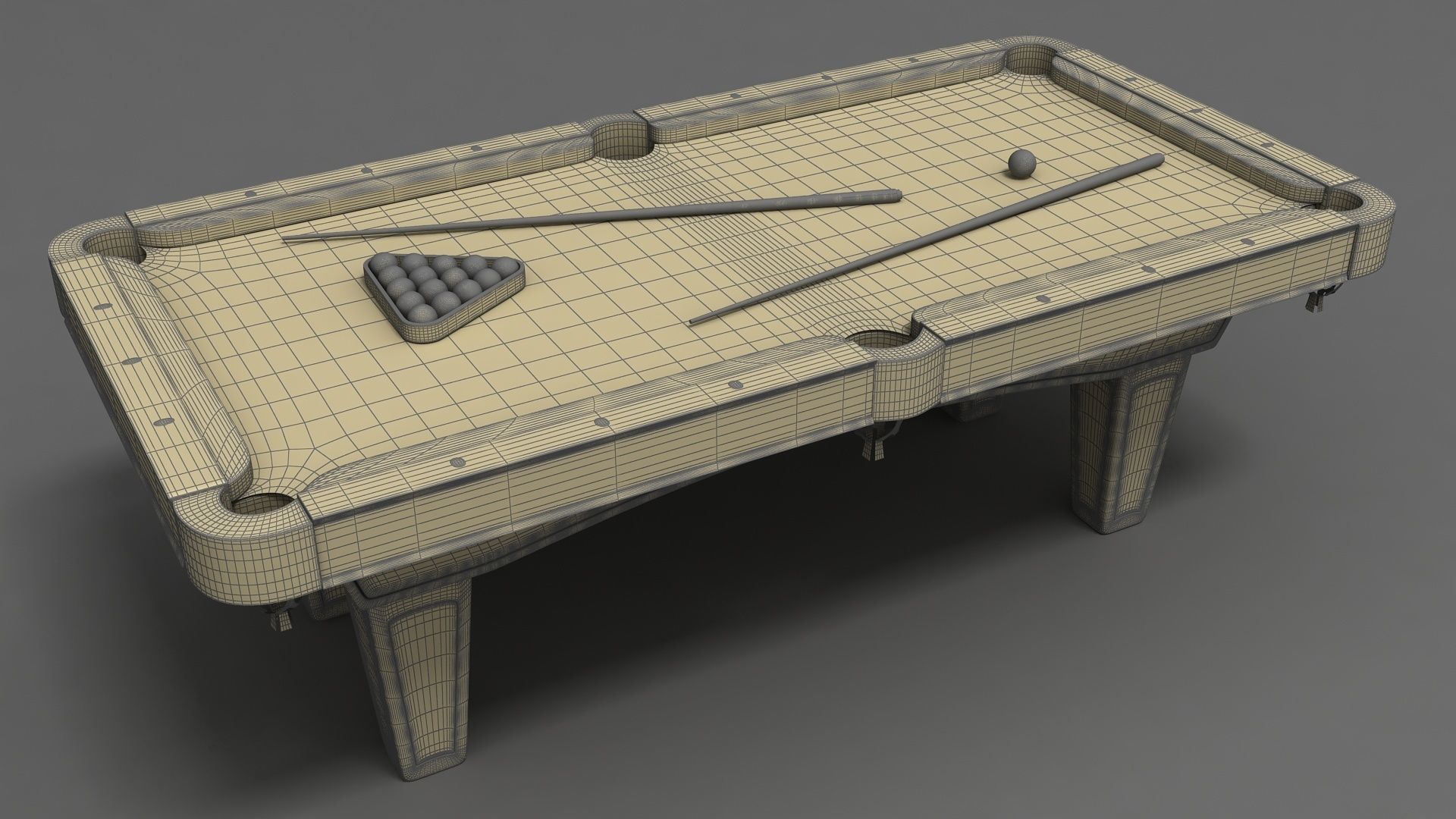 Billiards Table Set 3D model_9