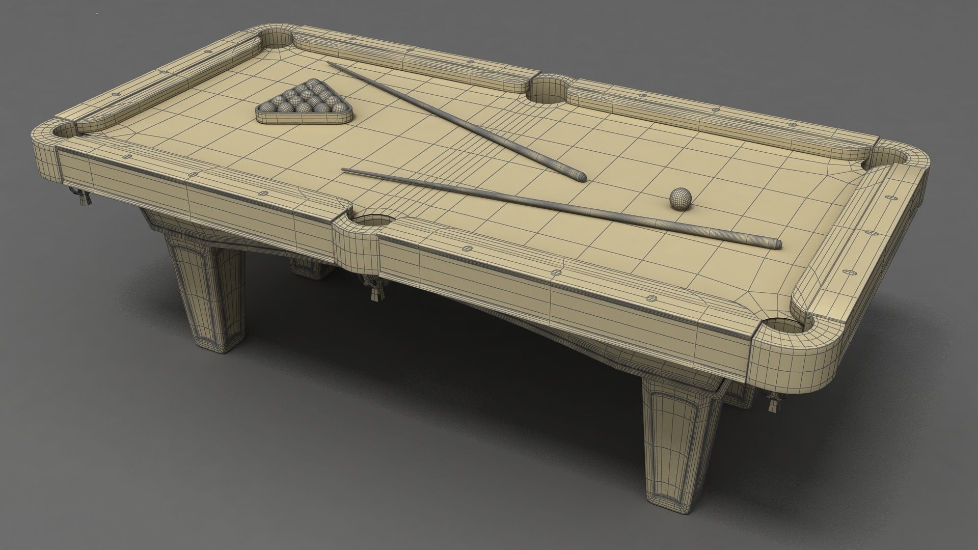 Billiards Table Set 3D model_8