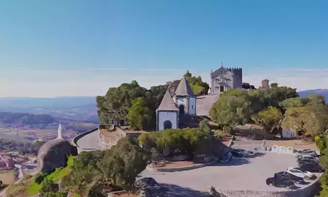 House on the cliff with pool Low-poly 3D model