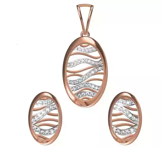Women Pendant Earrings Set STL JCD Details