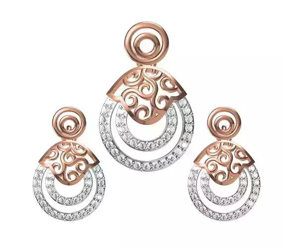 Women Pendant Earrings Set STL JCD Details