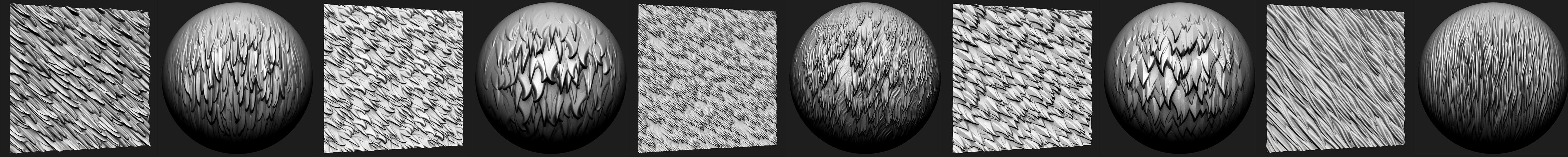 30 Stylized Fur Texture Brushes and Noise Pack Low-poly 3D model_16