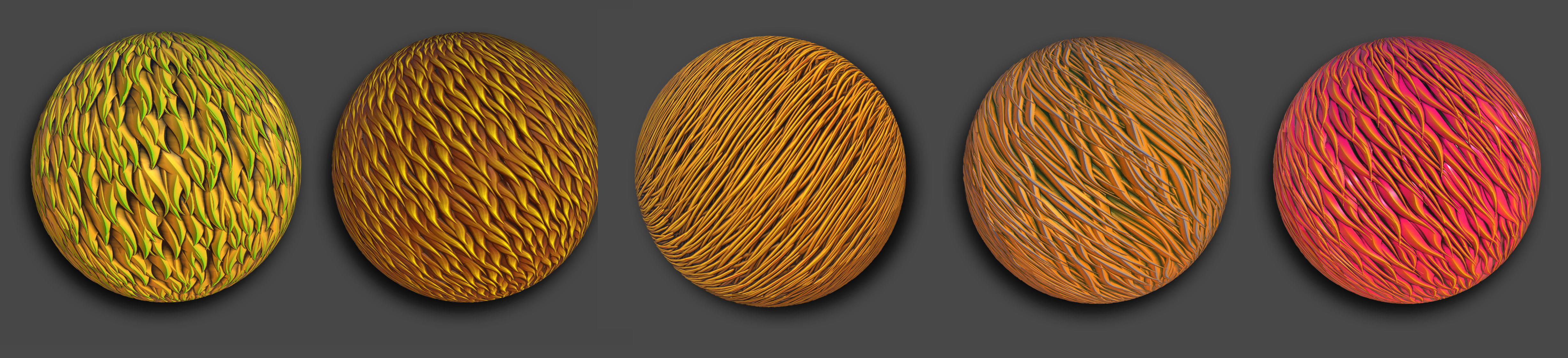 30 Stylized Fur Texture Brushes and Noise Pack Low-poly 3D model_6