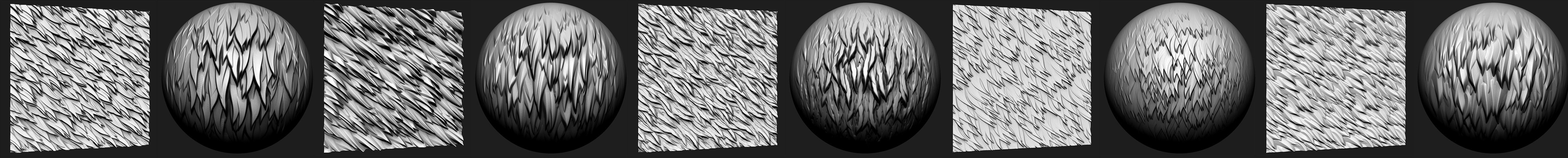 30 Stylized Fur Texture Brushes and Noise Pack Low-poly 3D model_15