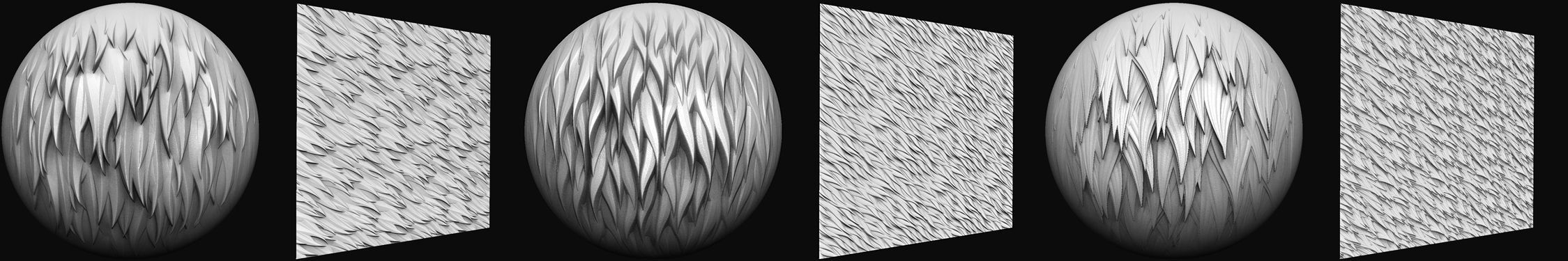 30 Stylized Fur Texture Brushes and Noise Pack Low-poly 3D model_12