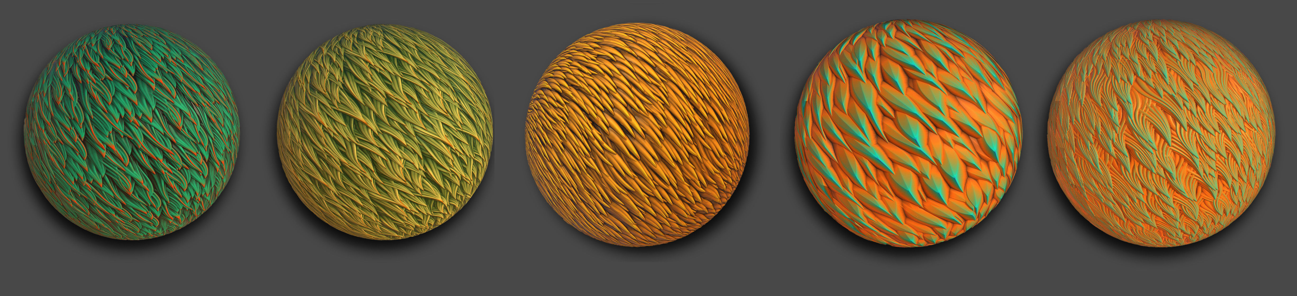 30 Stylized Fur Texture Brushes and Noise Pack Low-poly 3D model_7