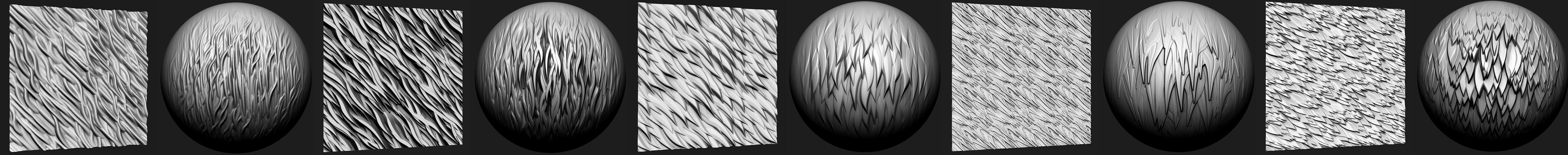 30 Stylized Fur Texture Brushes and Noise Pack Low-poly 3D model_17