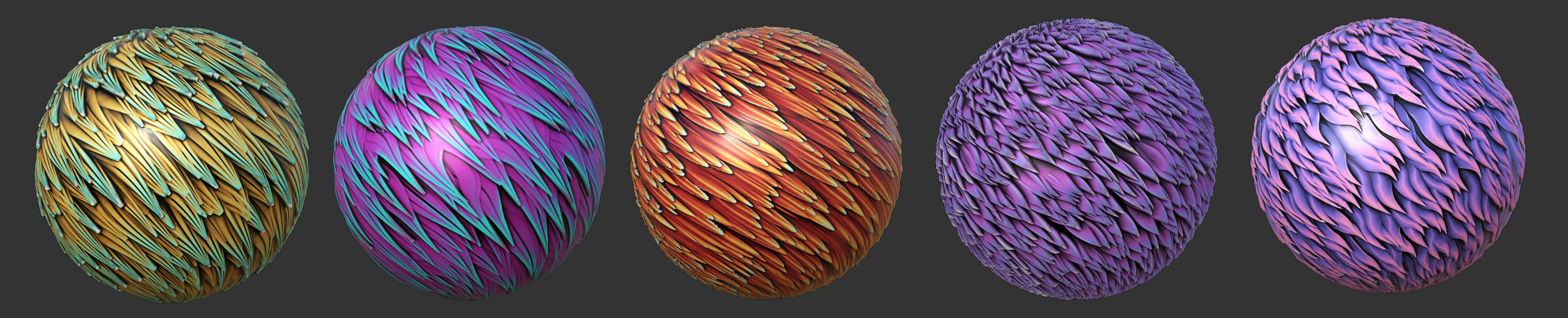 30 Stylized Fur Texture Brushes and Noise Pack Low-poly 3D model_11