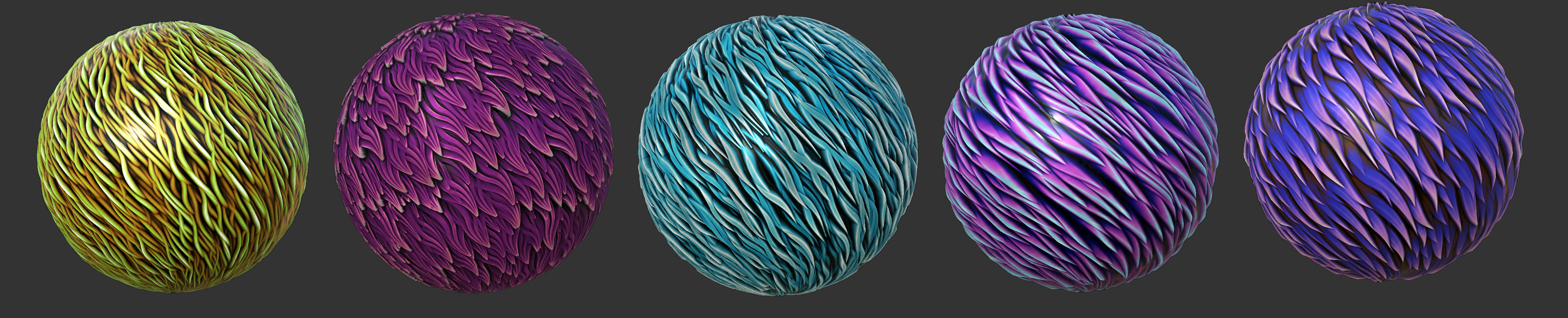 30 Stylized Fur Texture Brushes and Noise Pack Low-poly 3D model_10